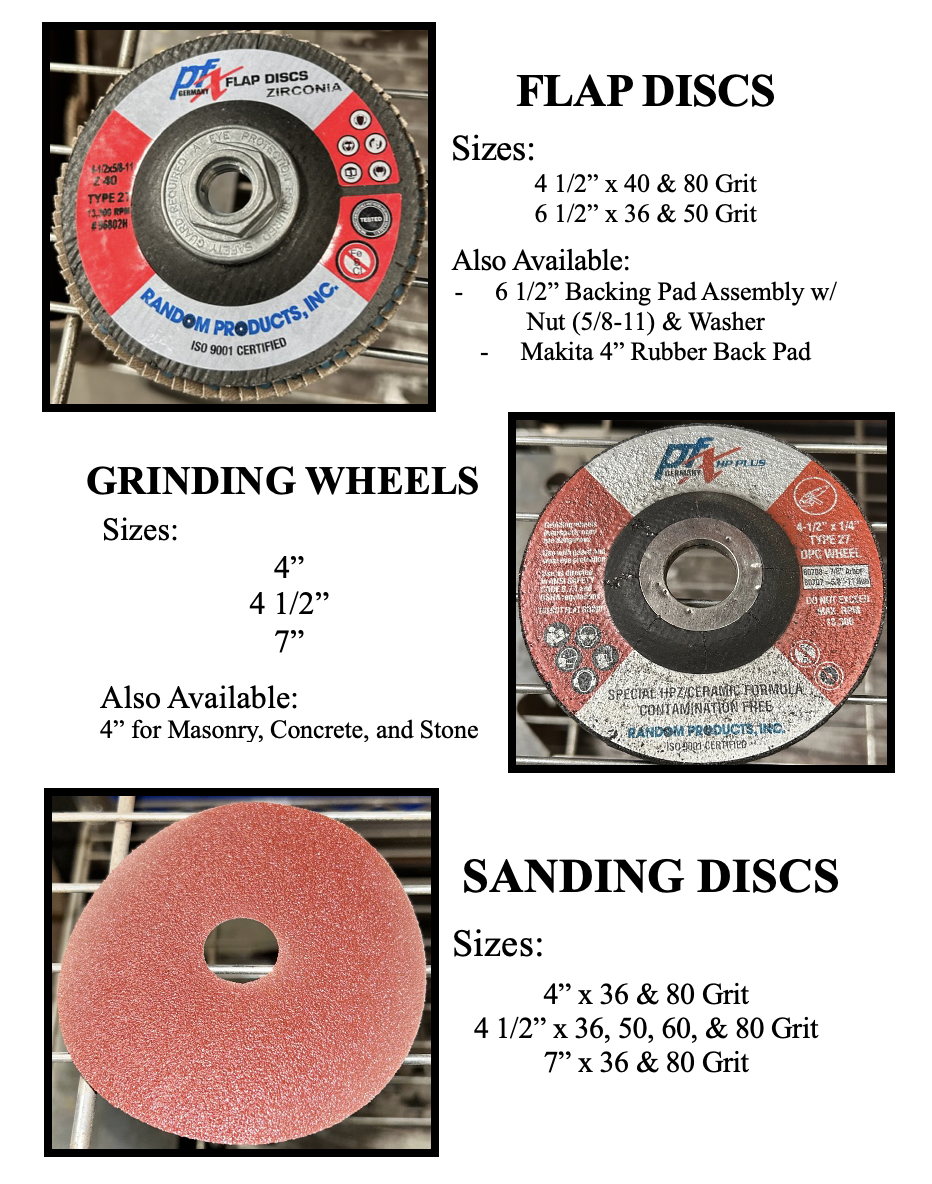 Flap Discs, Grinding Wheels, Sanding Discs